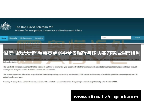 深度洞悉澳洲杯赛事竞赛水平全景解析与球队实力格局深度研判